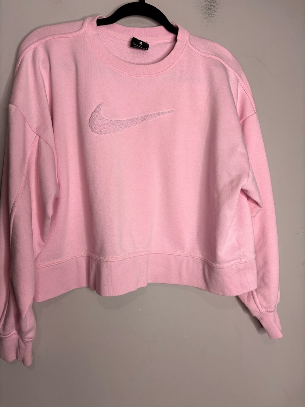 Nike Get Fit Pink Cropped Swoosh Fleece Sweatshirt, size M - Picture 4 of 12